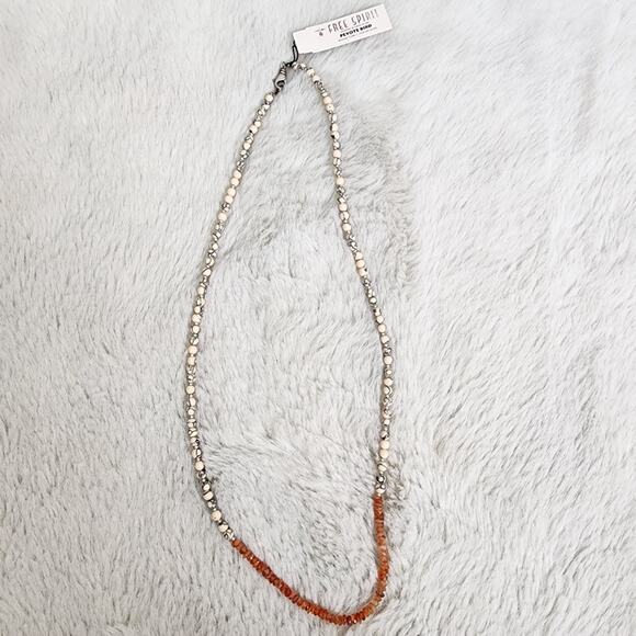 NEW Peyote Bird Elegant Sunstone Crystal Orange and Cream Beaded Necklace - Picture 3 of 11